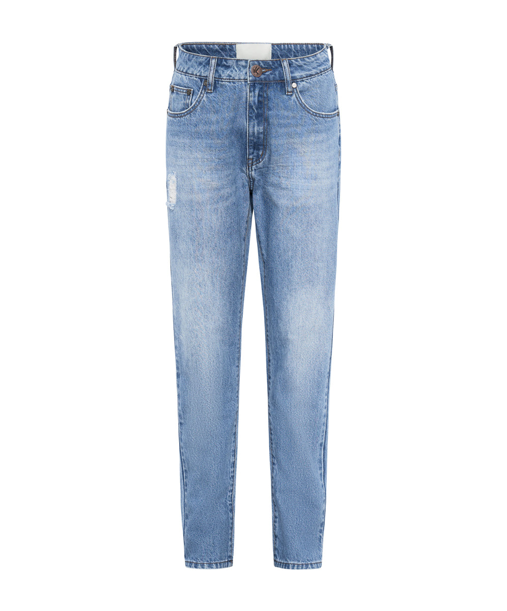 Dirty Blue Denim Awesome Baggies High Waist Straight Leg Denim Jeans - Ciao Blue