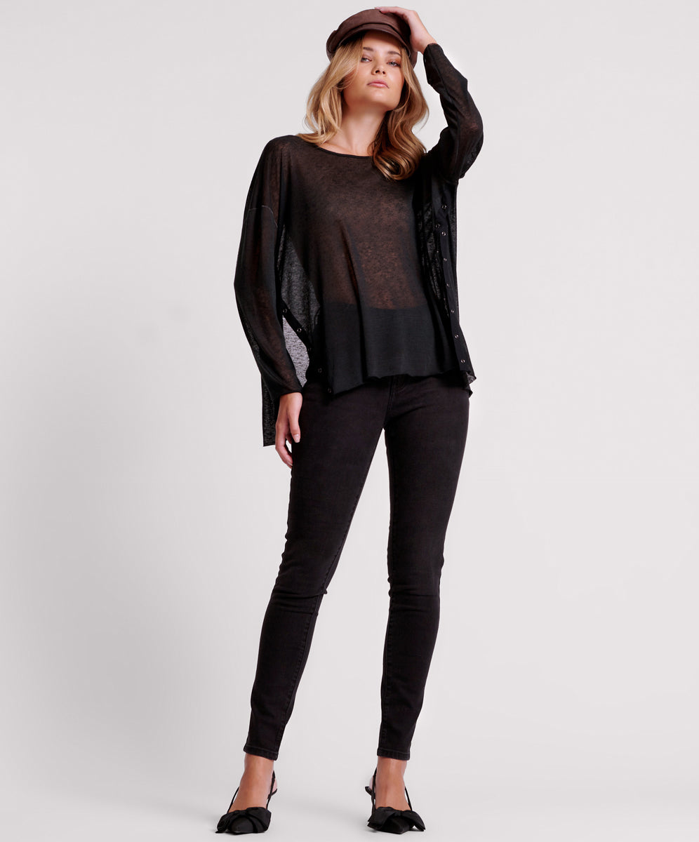 Outlet Sale Women's Jeans Freebirds Ii High Waist Stretch Skinny Denim Jeans - Black