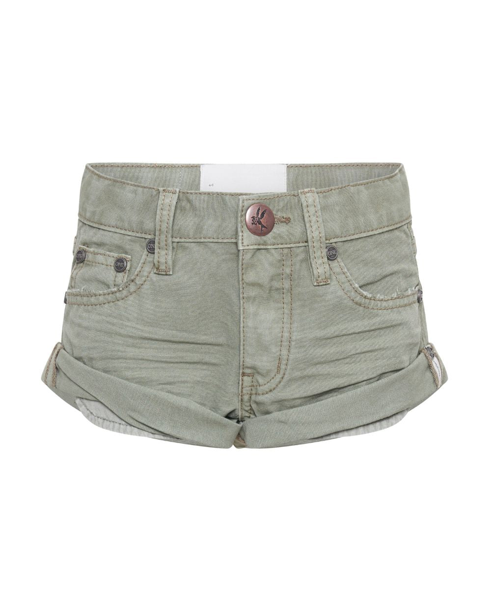 Khaki Edit Kids Bandits Low Waist Denim Shorts - Super Khaki