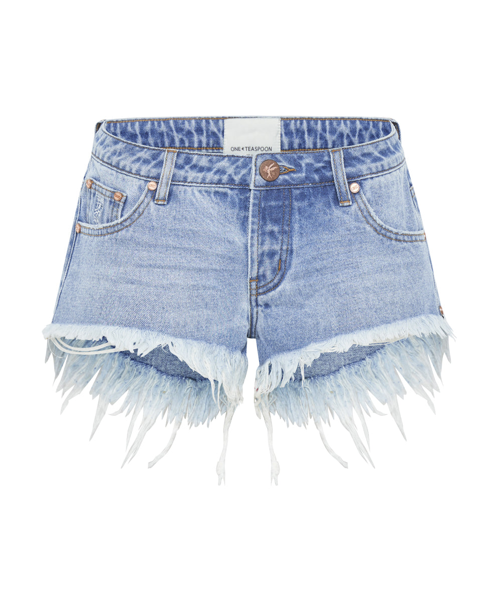 Dirty Blue Denim Bonitas Low Waist Denim Shorts - Bolt Blue