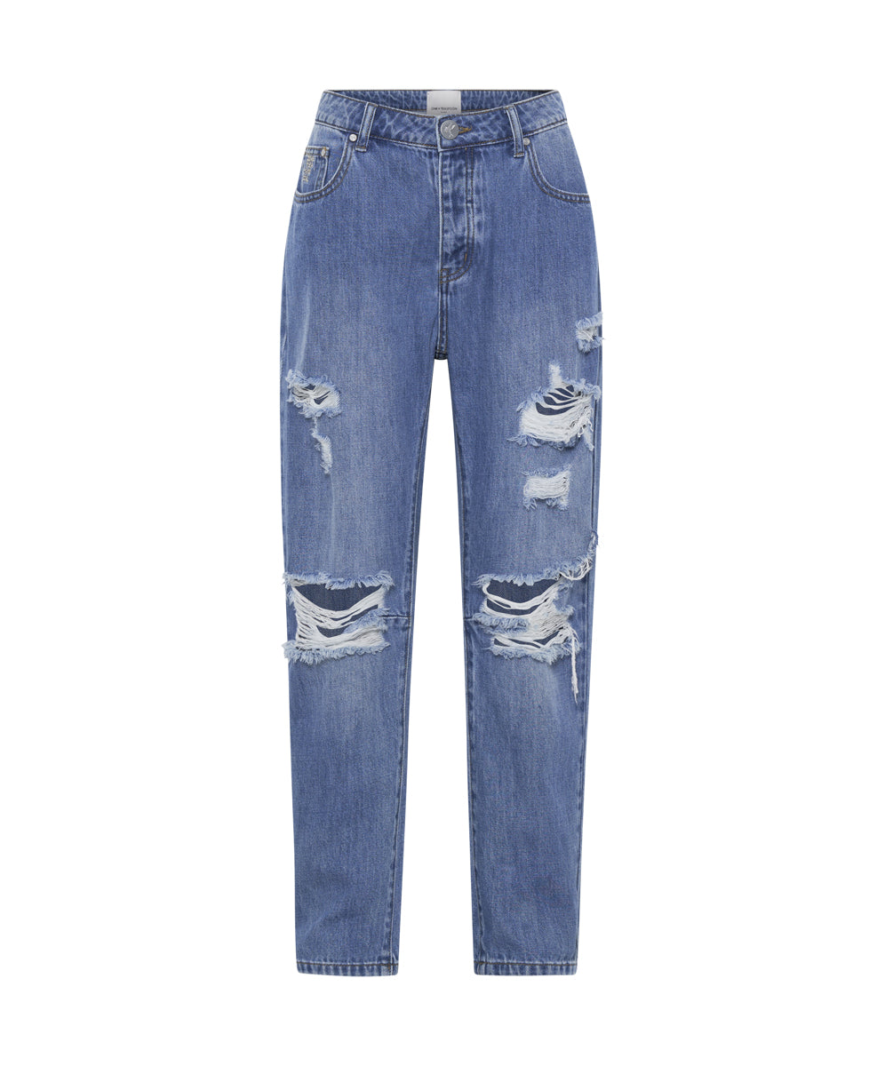 Women's Boyfriend Jeans Saints Low Waist Boyfriend Denim Jeans - Midtown Blue