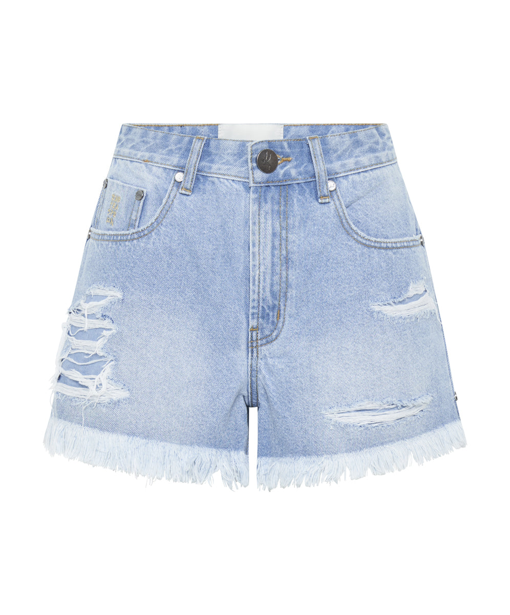 Dirty Blue Denim Bonitas High Waist Denim Shorts - Arctic Blue