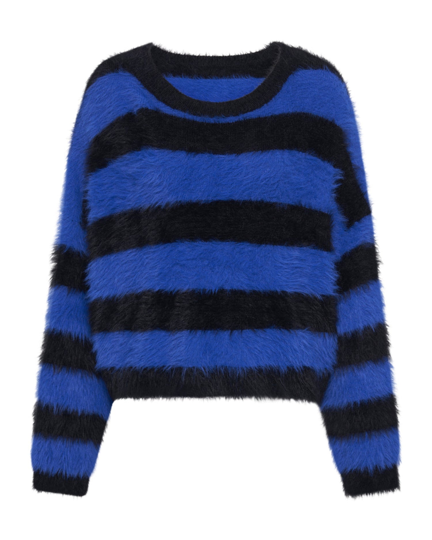 Last Stock KRUGER STRIPE FLUFFY CROP KNIT SWEATER