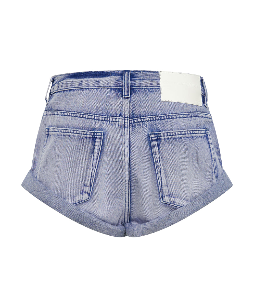 Dirty Blue Denim Bandits Low Waist Denim Shorts - Cupid Blue
