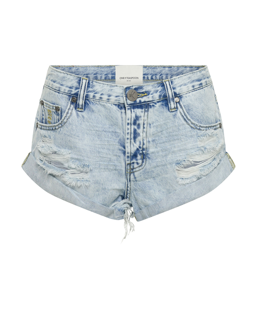 Bandits Low Waist Denim Shorts - Depeche Blue