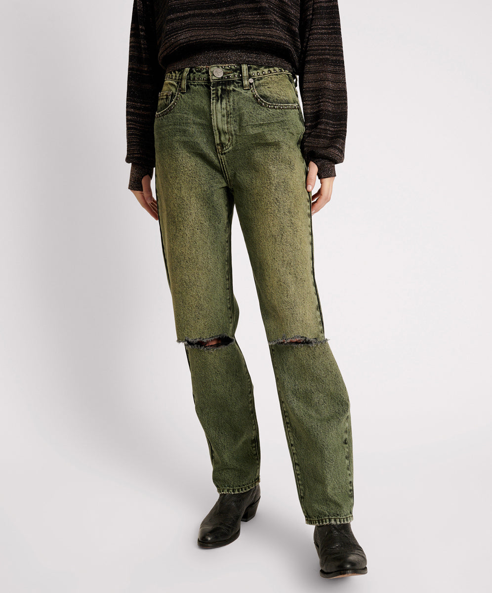 Awesome Baggies Jeans BLACK KHAKI AWESOME BAGGIES HIGH WAIST STRAIGHT LEG JEANS