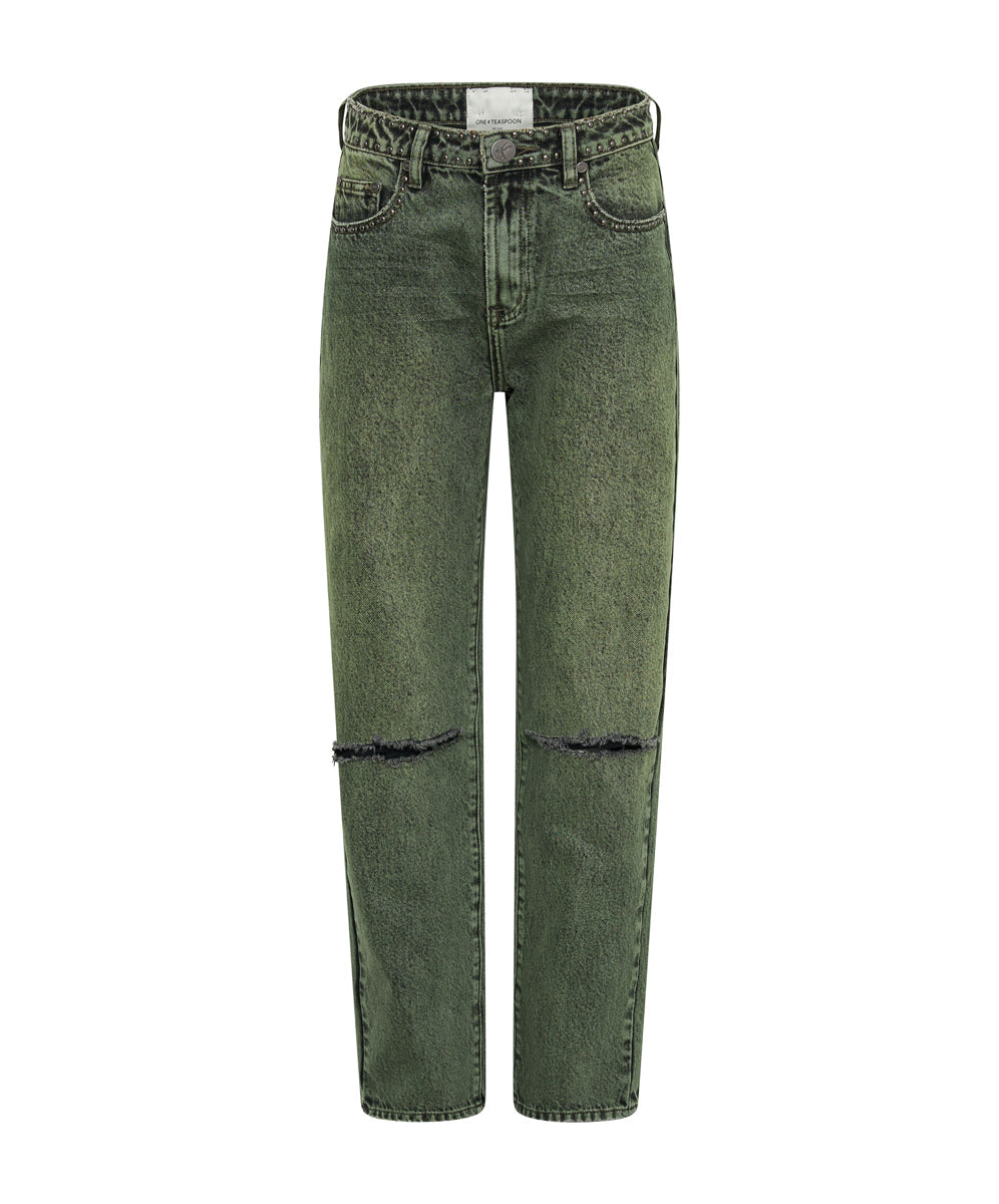 Awesome Baggies Jeans BLACK KHAKI AWESOME BAGGIES HIGH WAIST STRAIGHT LEG JEANS