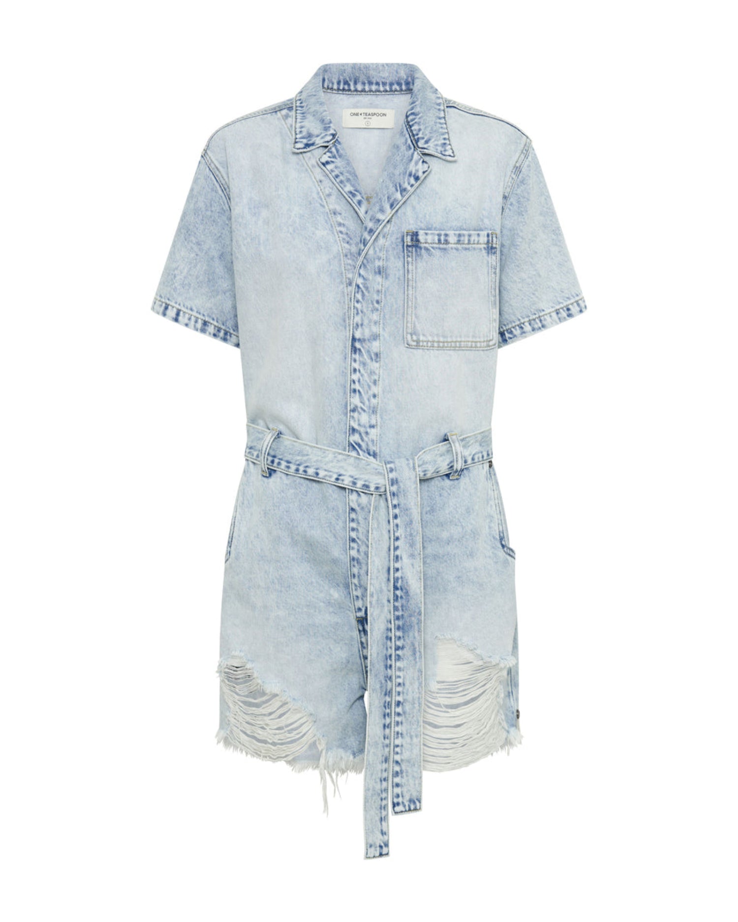 Full Price Night Movers Denim Jumpsuit - Depeche Blue