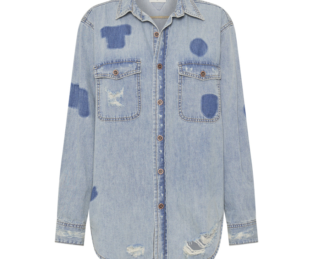 HENDRIXE PATCHED EVERYDAY DENIM SHIRT