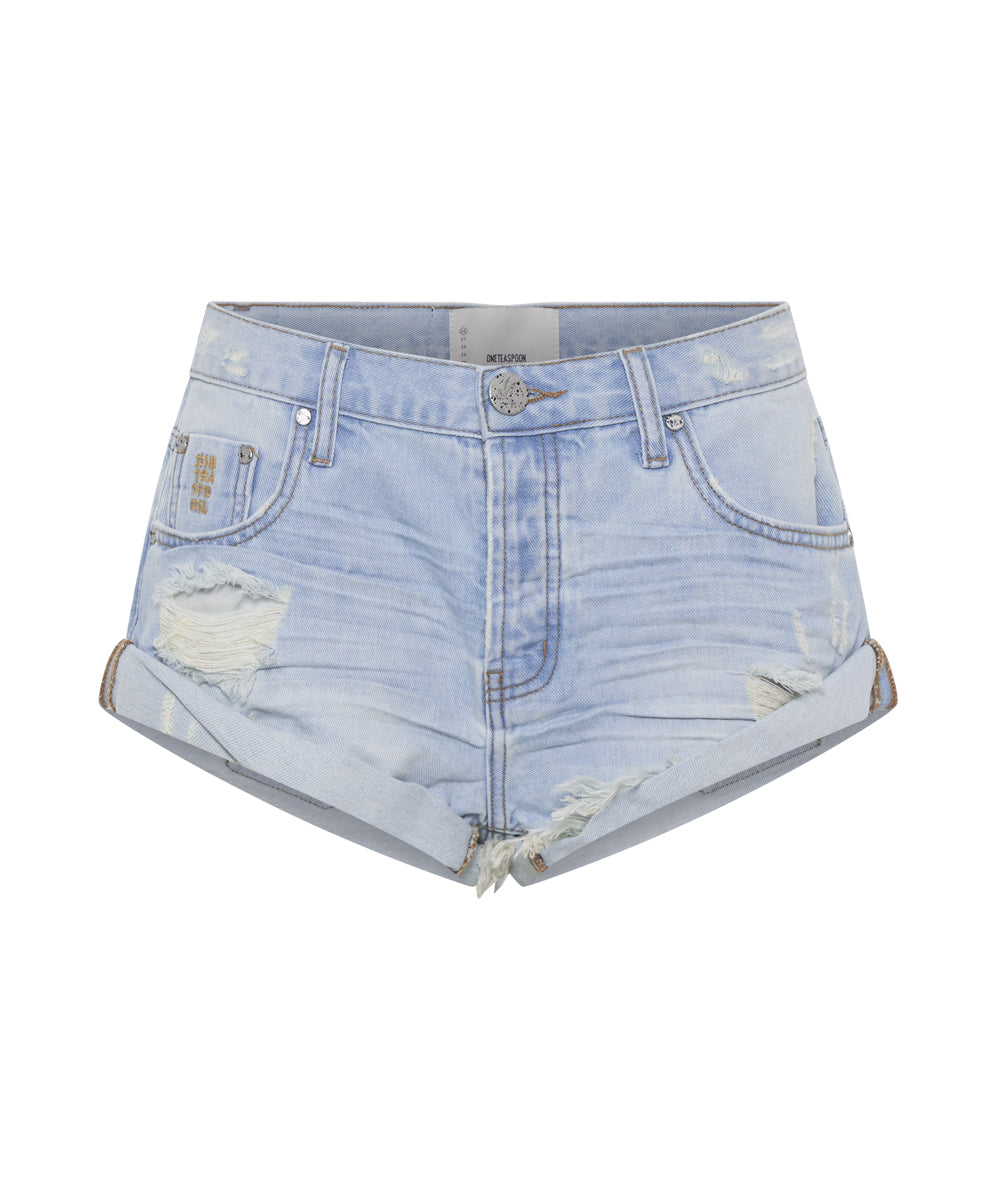Bandits Low Waist Denim Shorts - Sky Blue