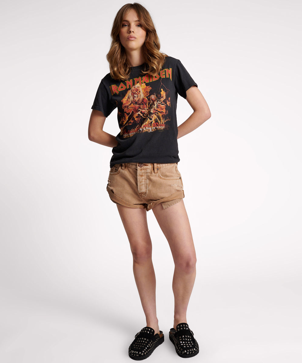 Women's Denim Shorts Bandits Low Waist Denim Shorts - Tobacco Brown