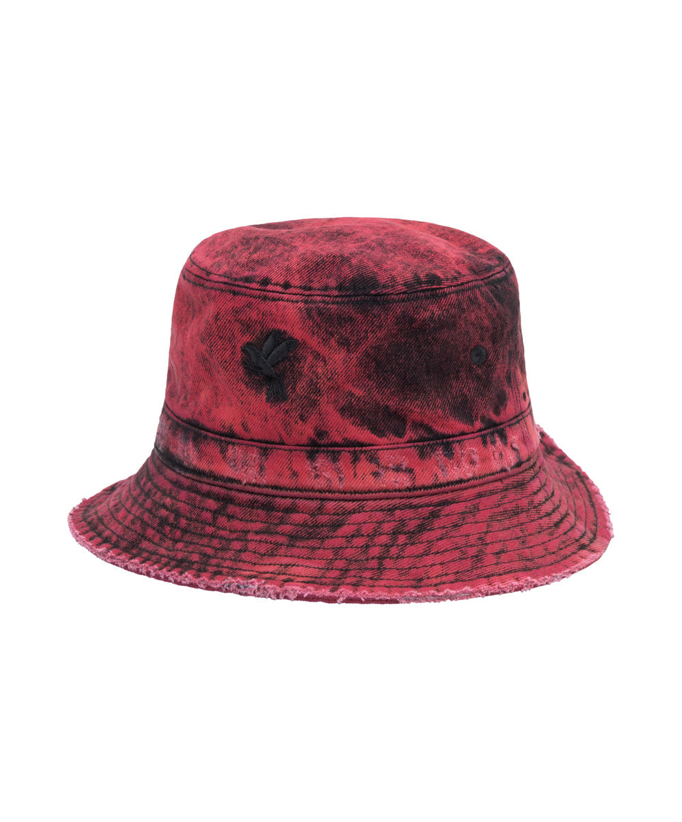 Women's Grunge Clothing Denim Bucket Hat - Black Heart