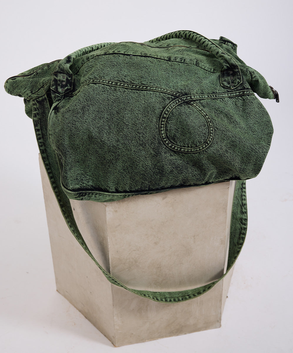 Khaki Edit Denim Overnighter Duffle Bag - Black Khaki