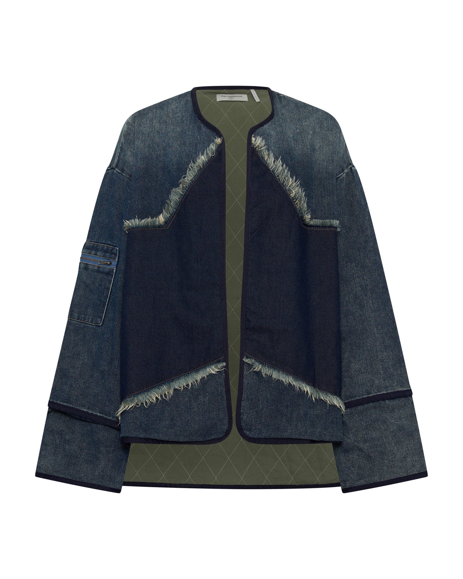 Full Price Star Denim Wadded Jacket - Dark Memphis Blue