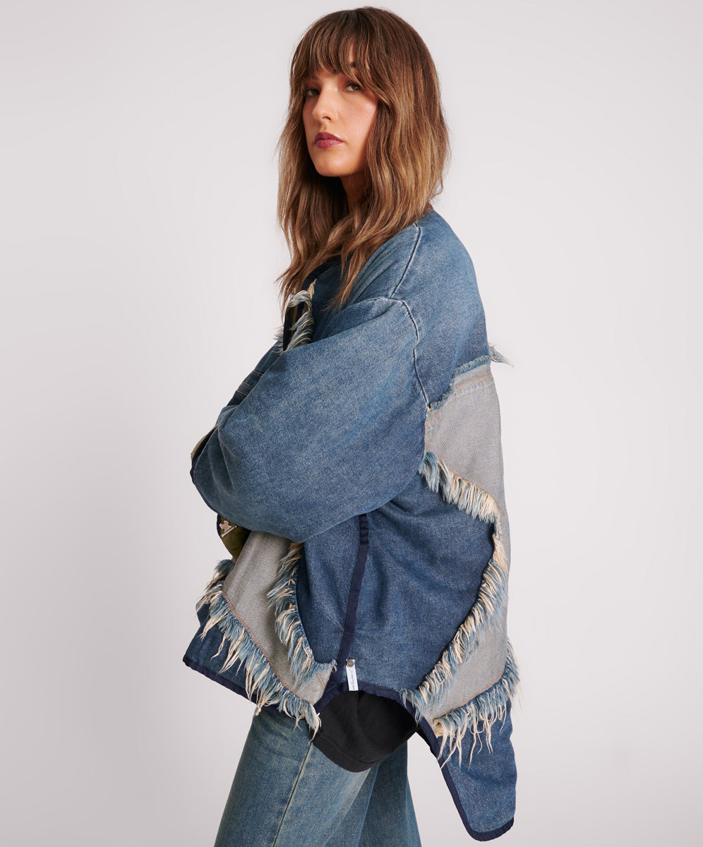 Women's Outerwear Star Denim Wadded Jacket - Light Memphis Blue