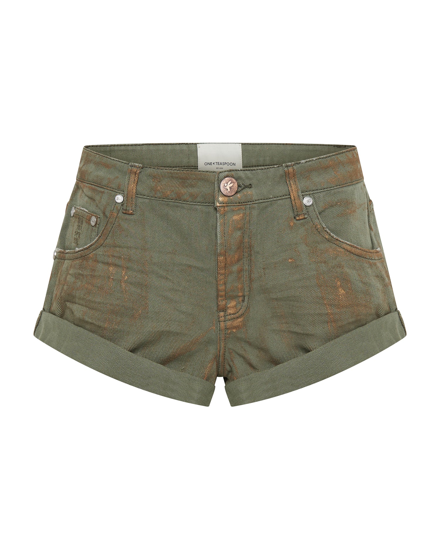 Women's Low Waist Bandits Denim Shorts Bandits Low Waist Denim Shorts - Bronze Khaki