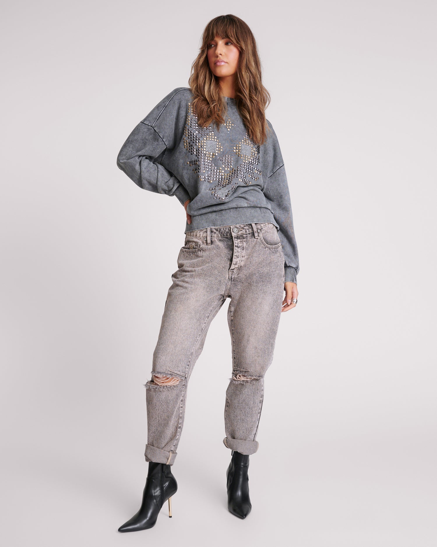 Women's Boyfriend Jeans Saints Low Waist Boyfriend Denim Jeans - Dusty Smoke
