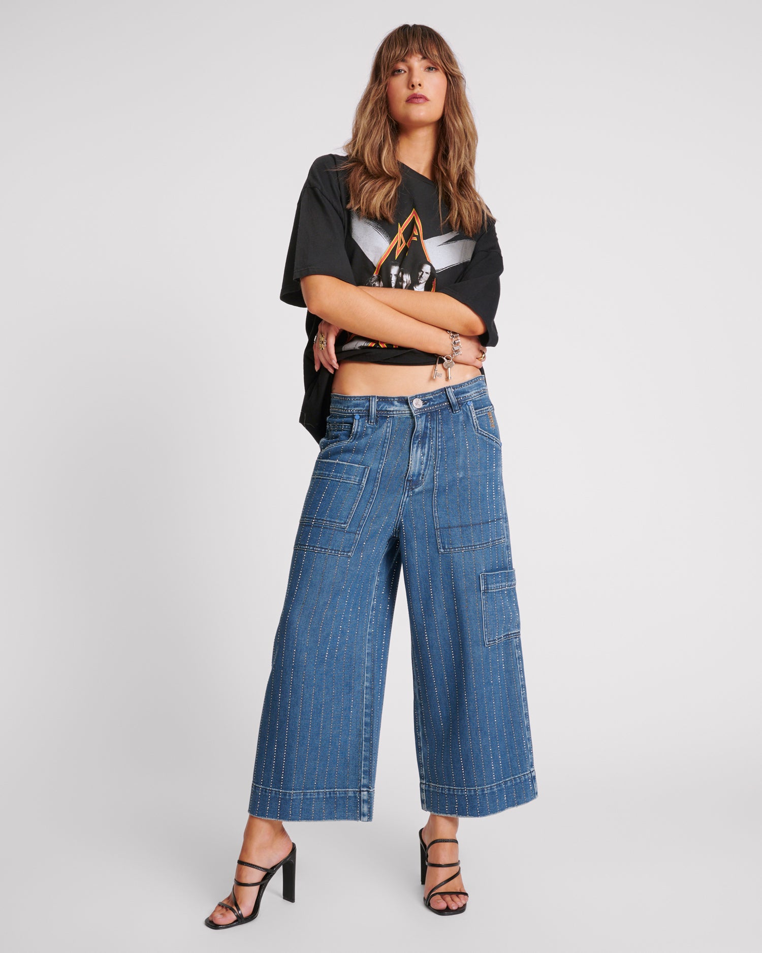Full Price Bad Boys High Waist Wide Leg Denim Jeans - Glitter Highway