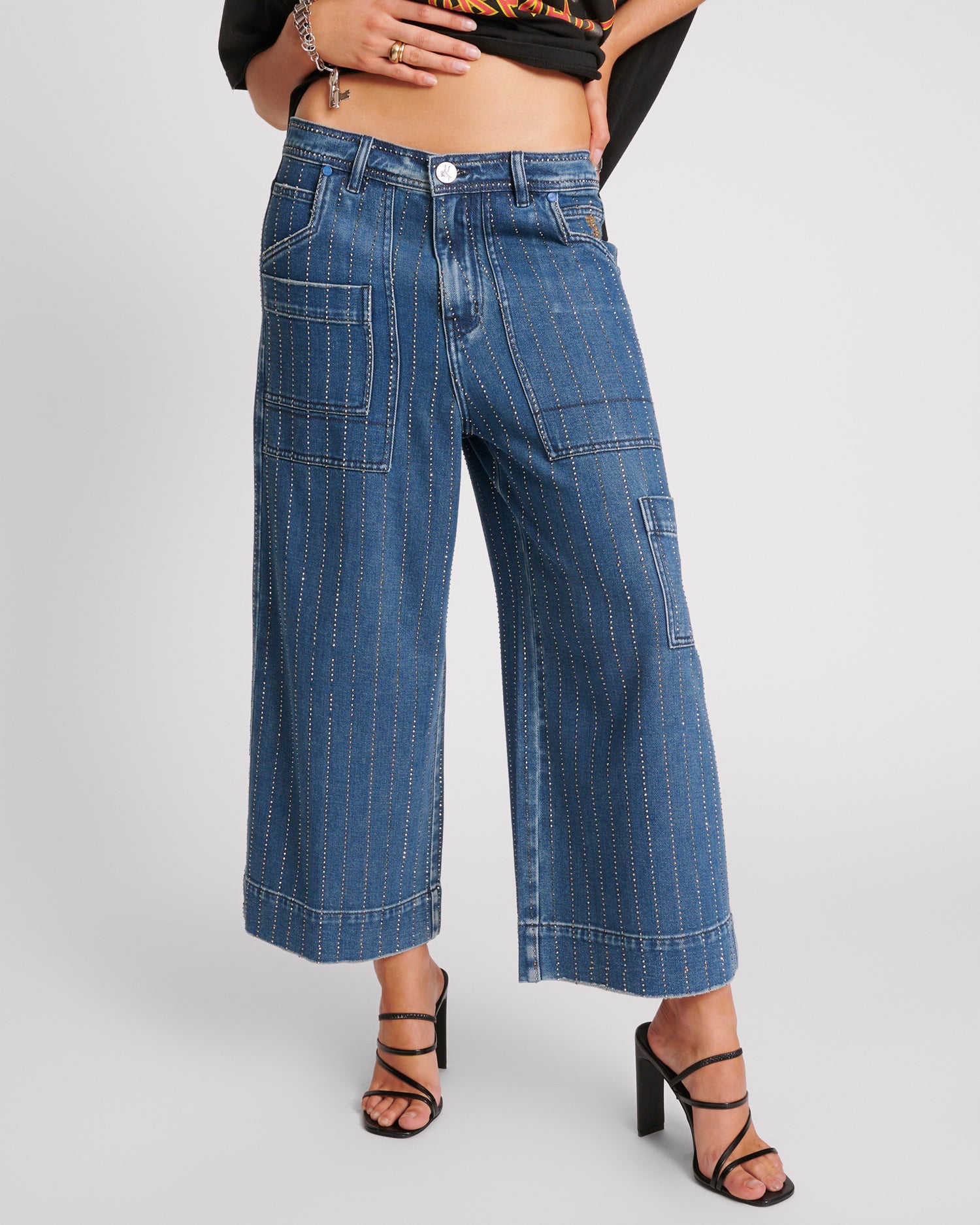 Full Price Bad Boys High Waist Wide Leg Denim Jeans - Glitter Highway