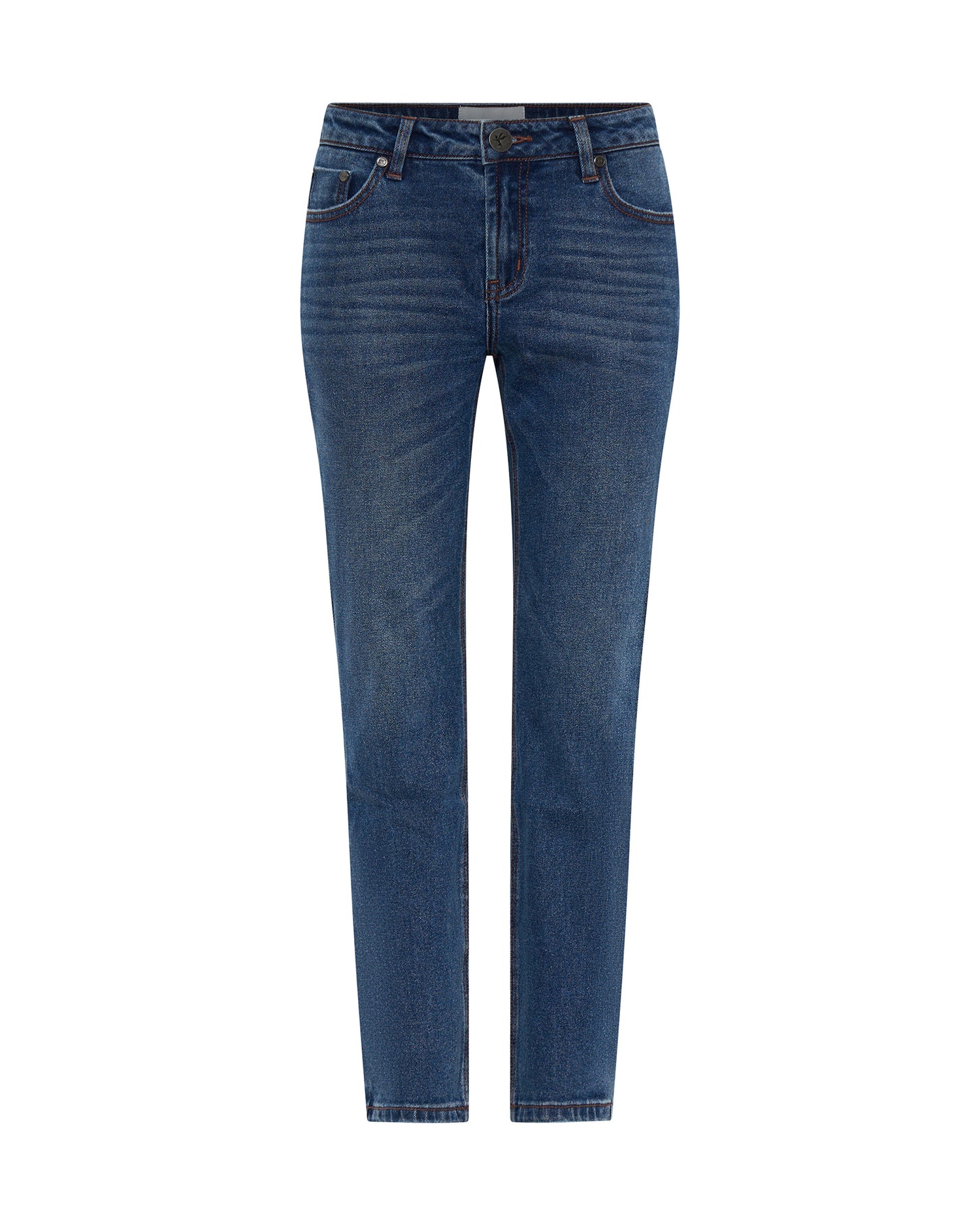 Last Stock Stixx Low Waist Slim Straight Leg Denim Jeans - Washed Blue