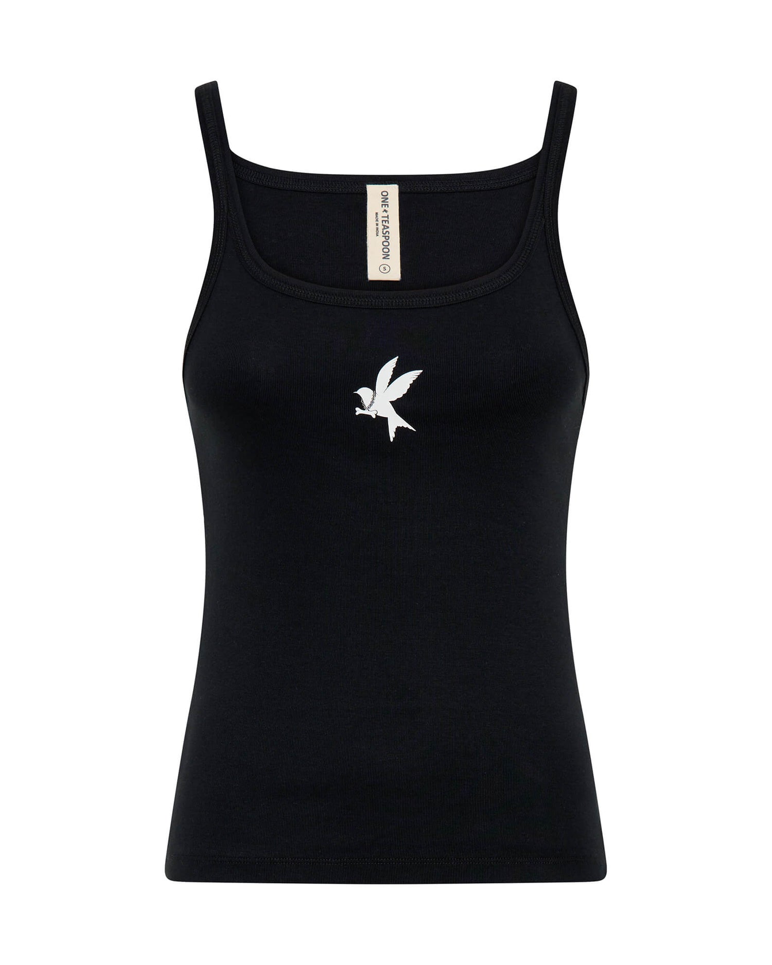 One Teaspoon Fine Ribbed Singlet - Black