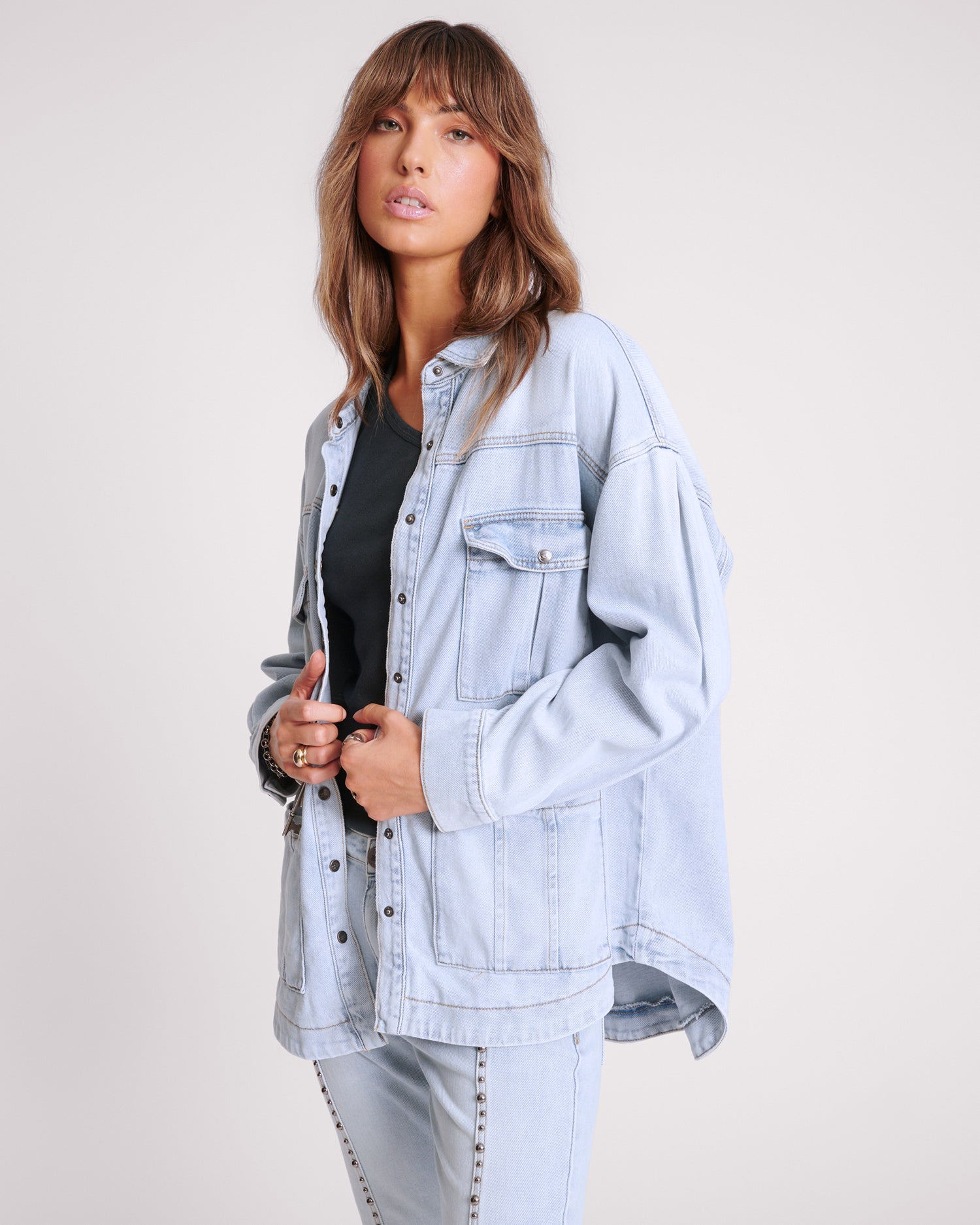 Full Price Longline Denim Jacket - Hustler