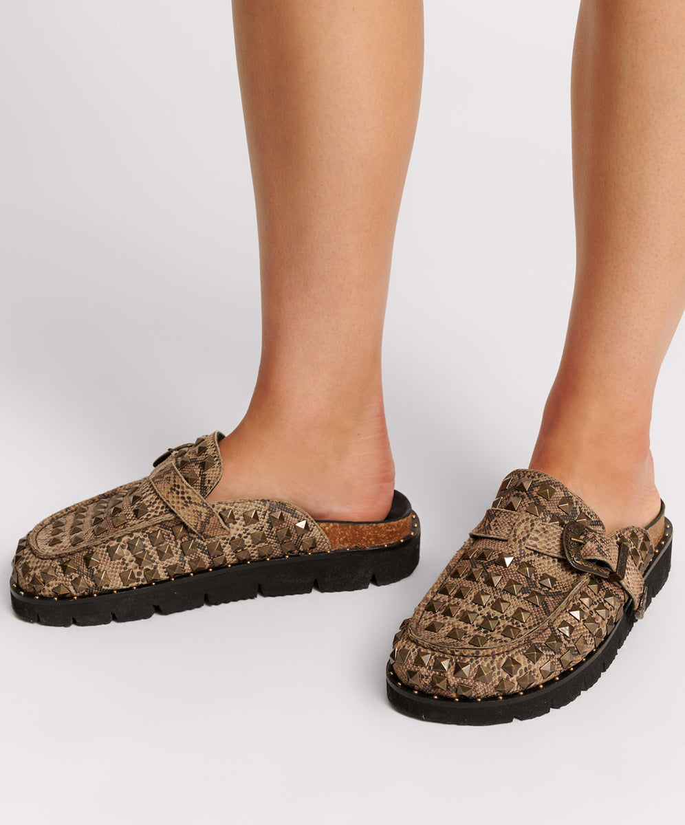Full Price Studded Phoenix Slides - Snake