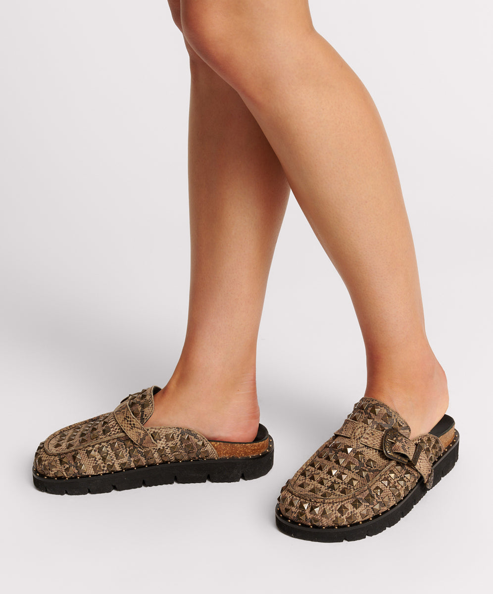 Full Price Studded Phoenix Slides - Snake
