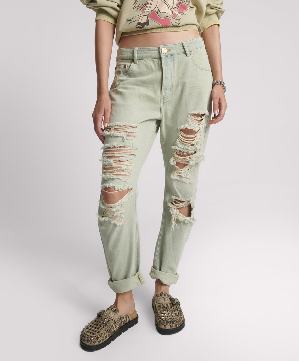 Women's Boyfriend Jeans Saints Low Waist Boyfriend Denim Jeans - Sundae