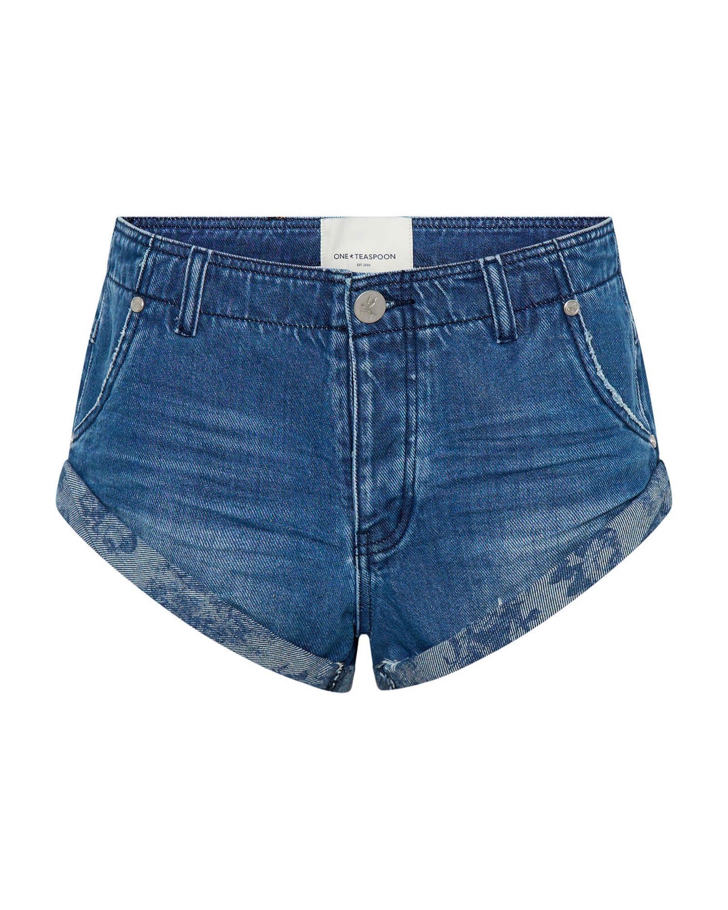 Last Stock Sailors Low Waist Denim Shorts - Rosewood