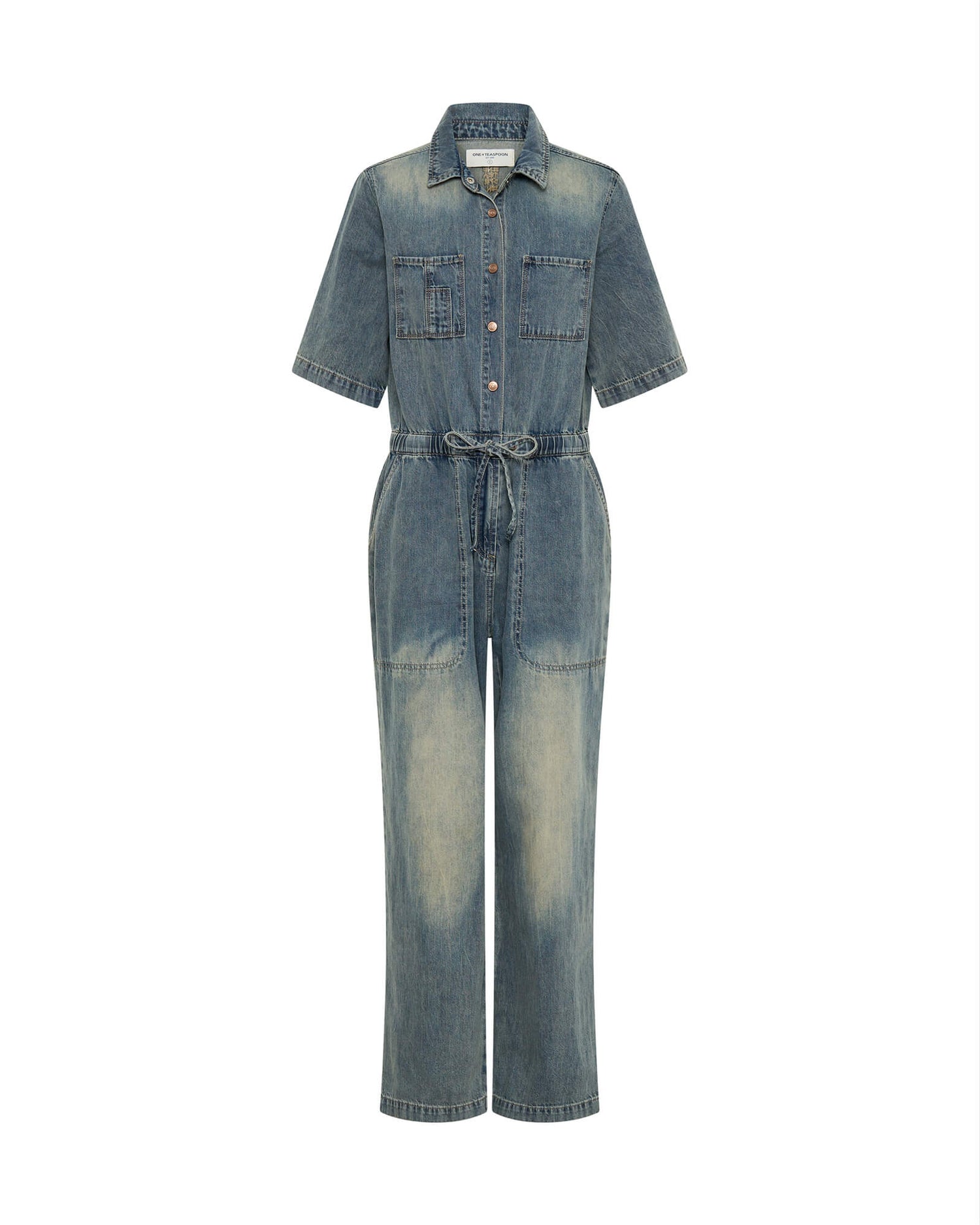 Last Stock Veronica Denim Jumpsuit - Blue Sand
