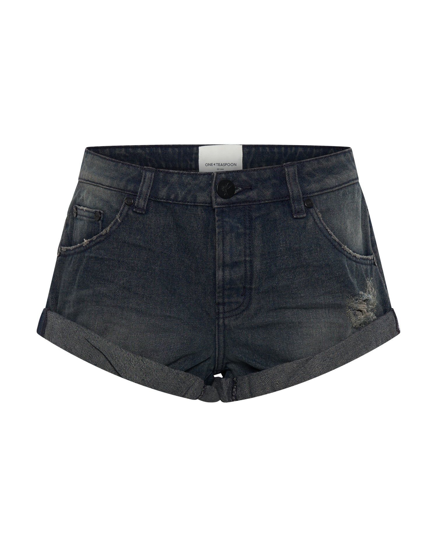 Bandits Low Waist Denim Shorts - Fox Black