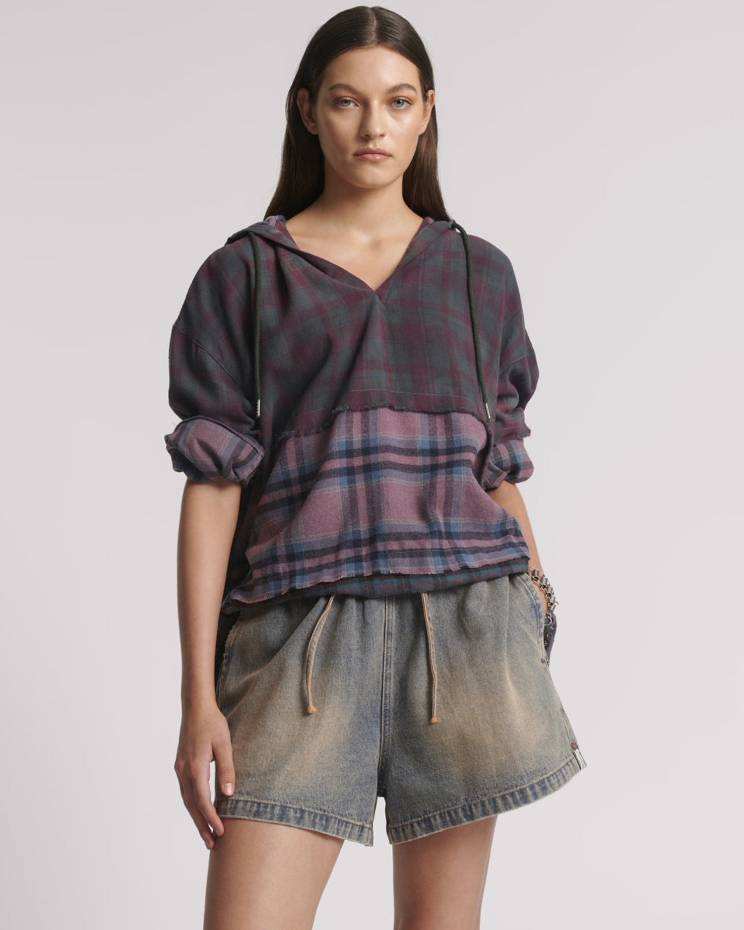 Last Stock Boxer Low Waist Denim Shorts - Island Blue