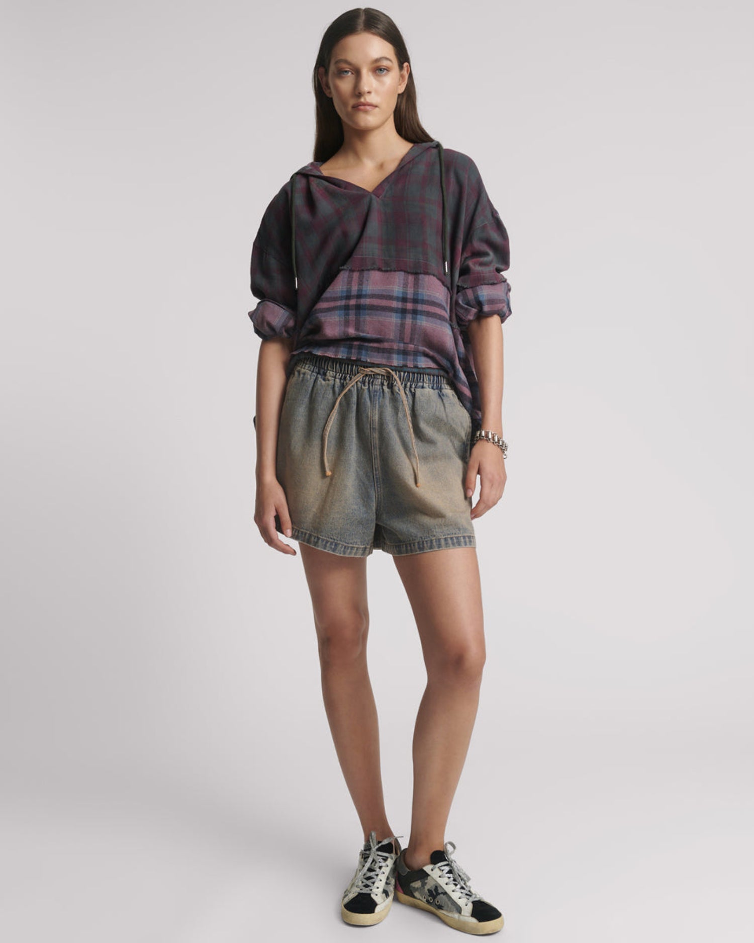 Last Stock Boxer Low Waist Denim Shorts - Island Blue