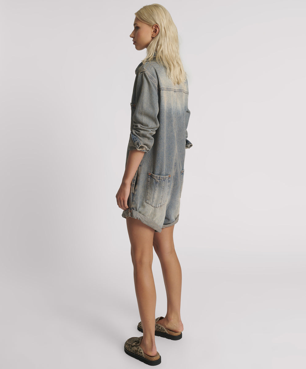 Dirty Blue Denim Prophecy Denim Jumpsuit - Island Blue