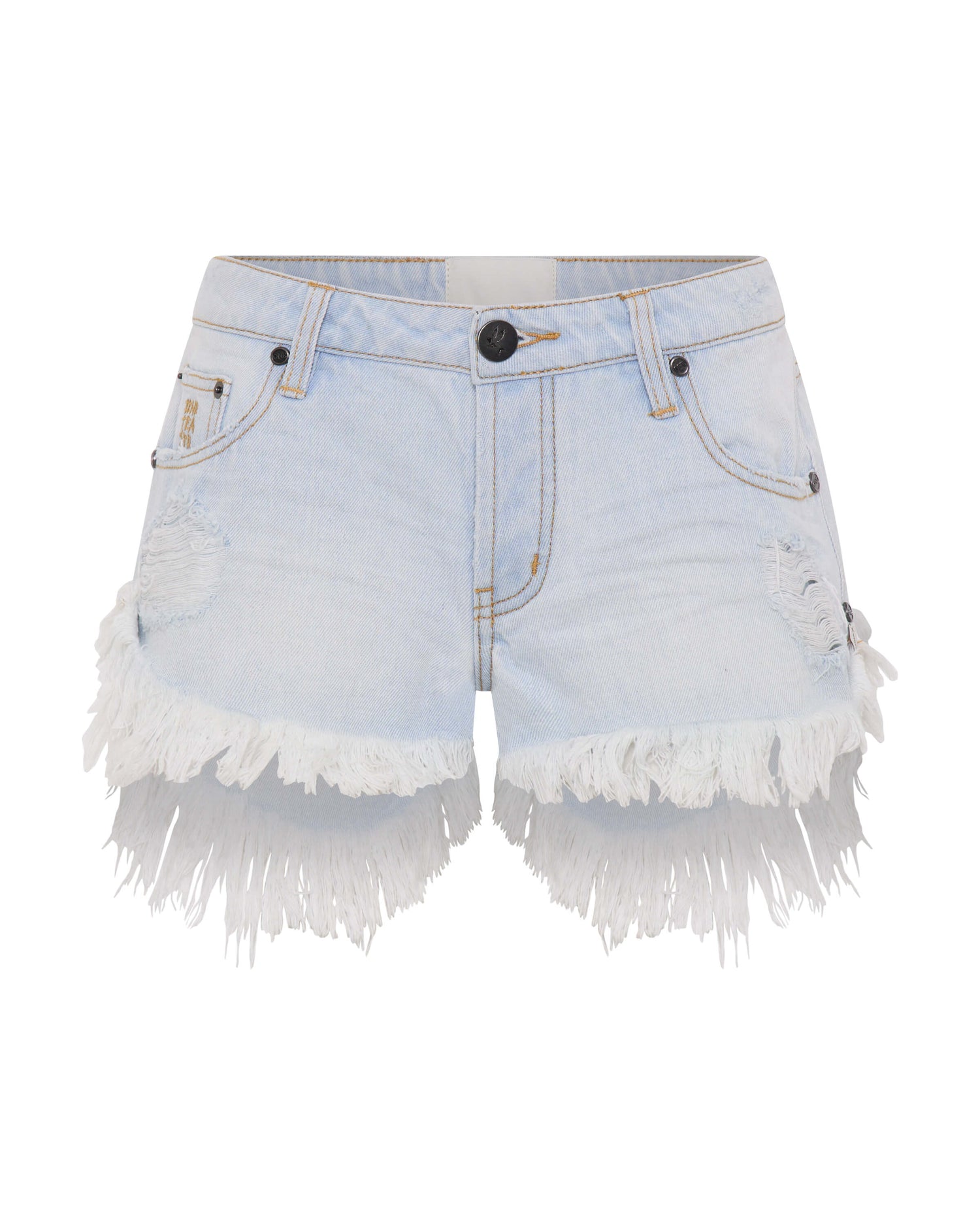 Dirty Blue Denim Dukes Low Waist Mini Denim Shorts - Cyber Blue
