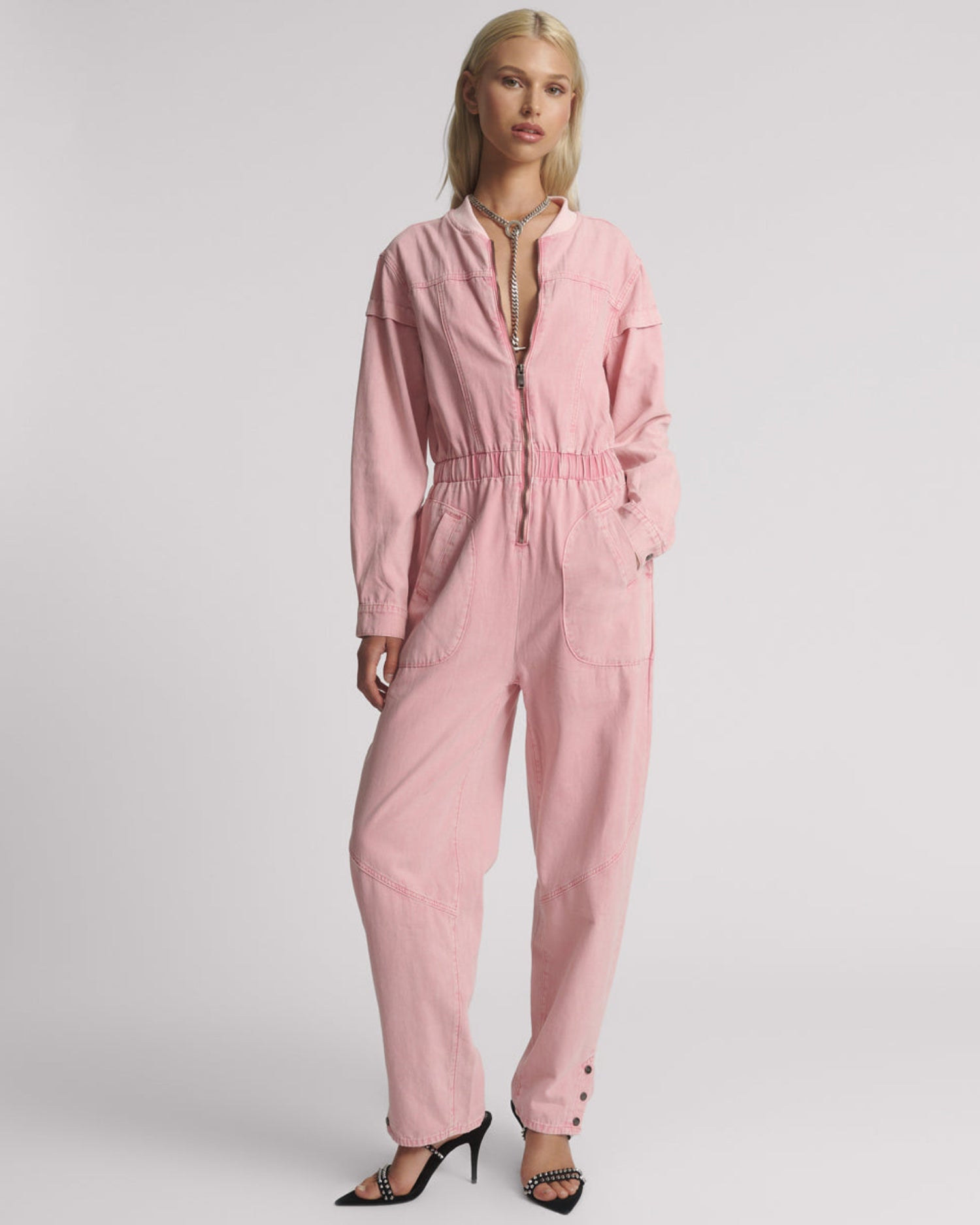 30% Off Select Jumpsuits Cindy Aviator Jumpsuit - Pink