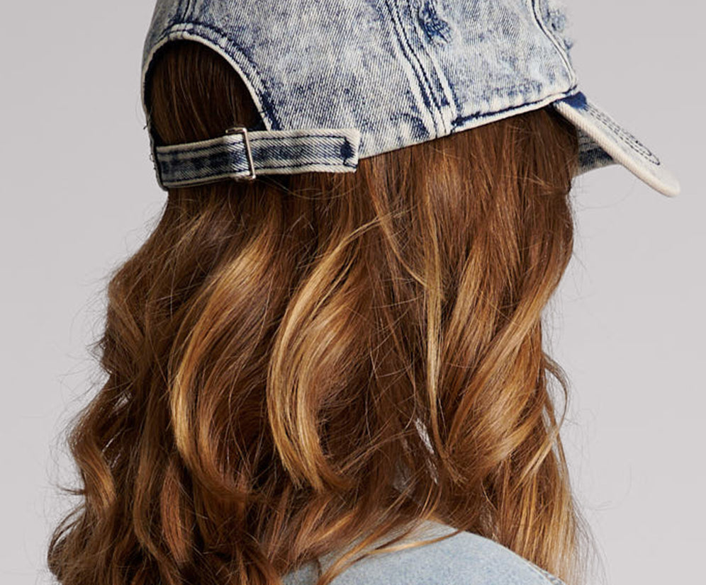 Distressed Denim Cap - Blue