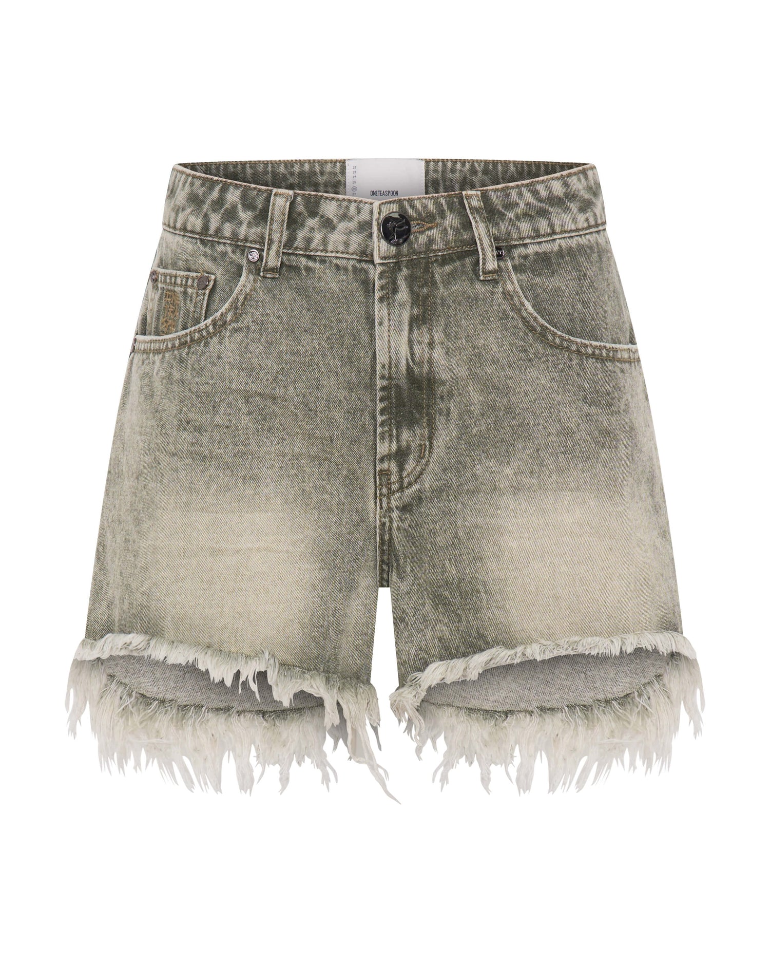 Khaki Edit Truckers Mid Waist Relaxed Denim Shorts - Burnt Khaki