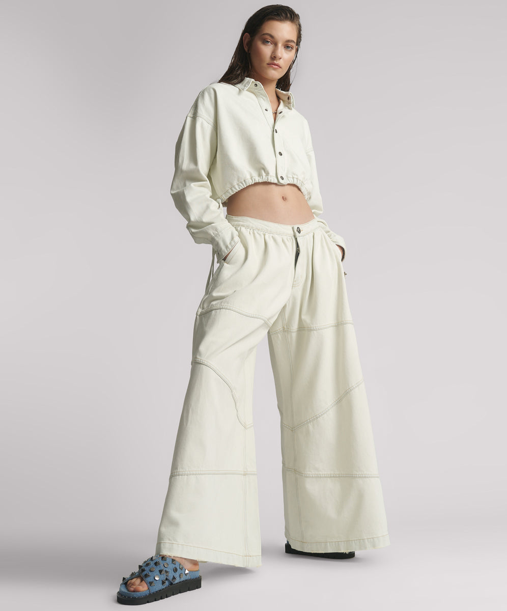 Full Price Daddios Low Waist Super Wide Leg Denim Jeans -  Blue Cream