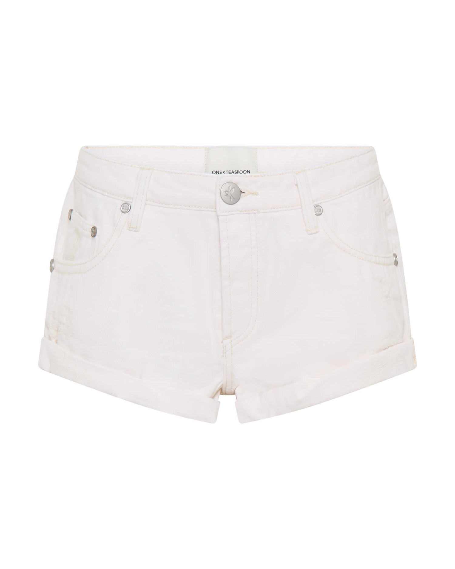 Bandits Low Waist Denim Shorts - Milk White