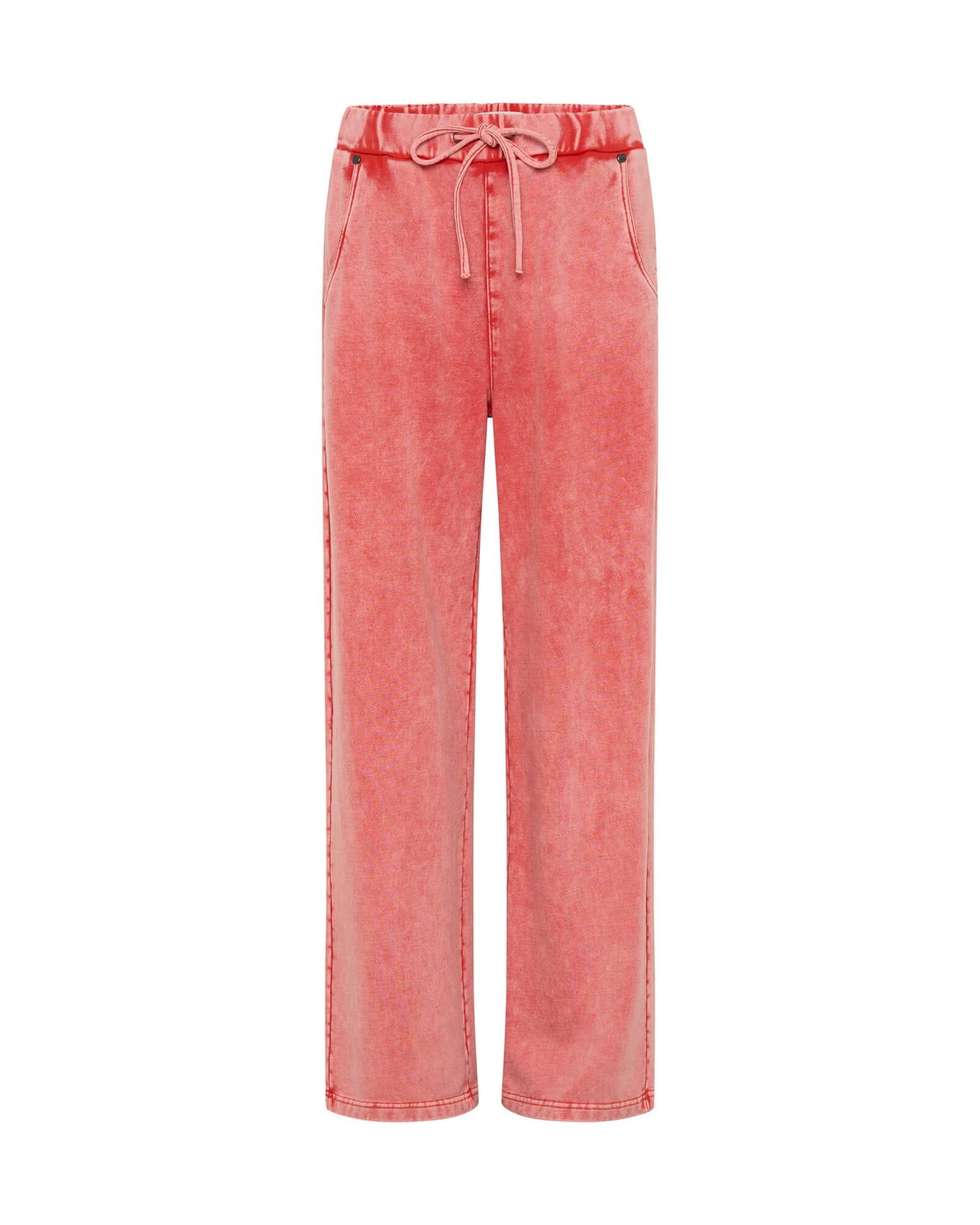 Last Stock Wide Leg Sweatpants - Hyper Coral Pink