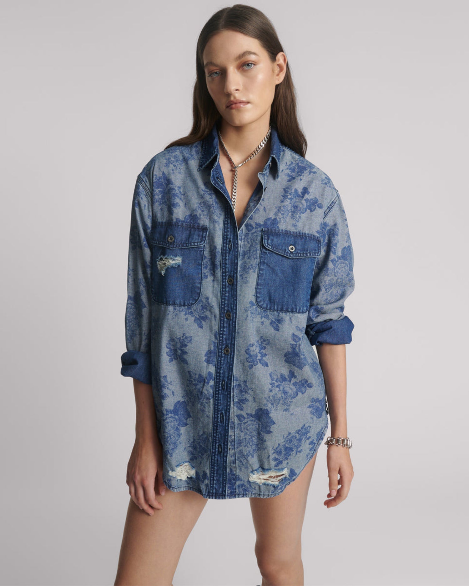 Dirty Blue Denim Everyday Denim Shirt - Rosewood
