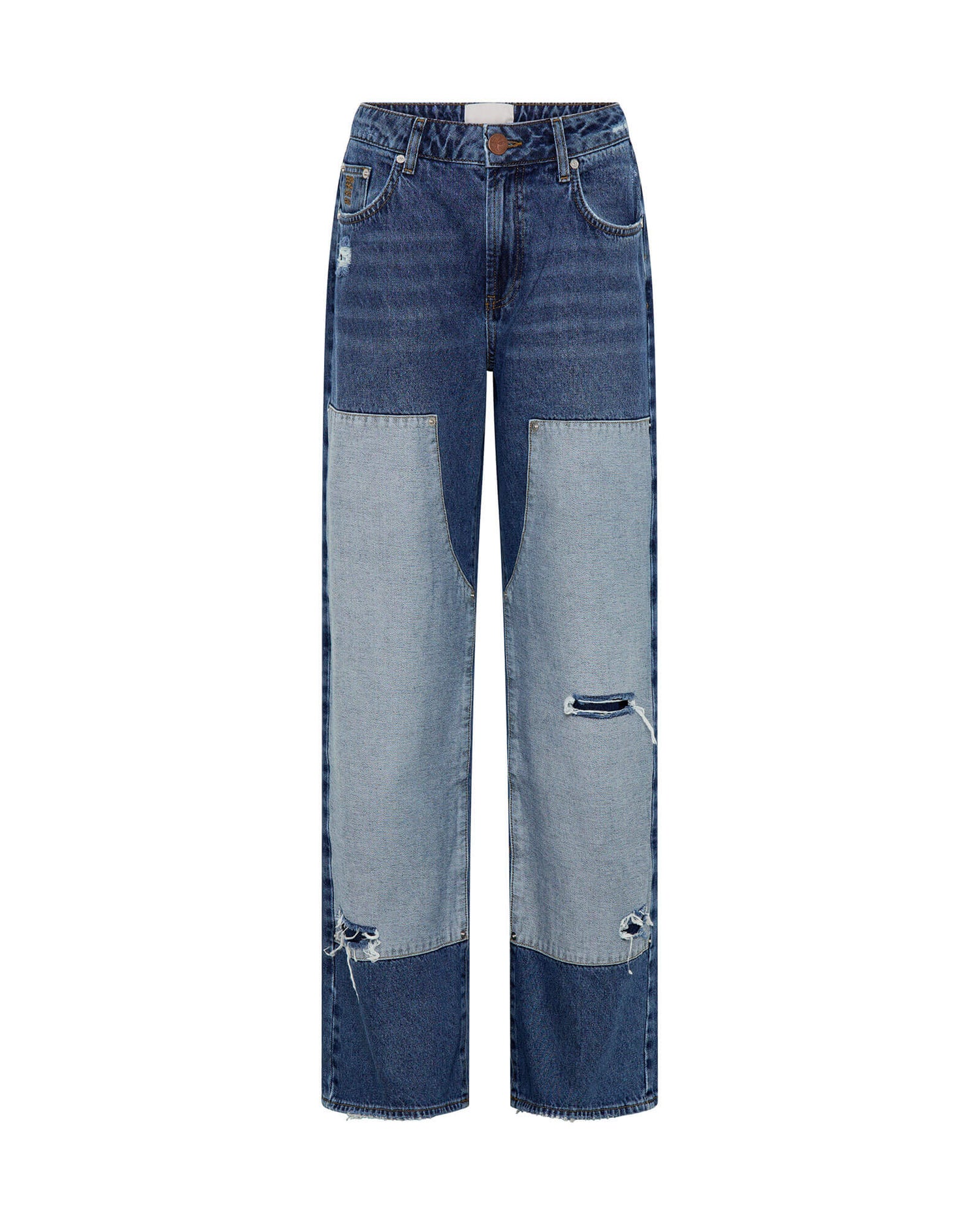 Last Stock Jackson Mid Waist Wide Leg Denim Jeans - Blue Thunder