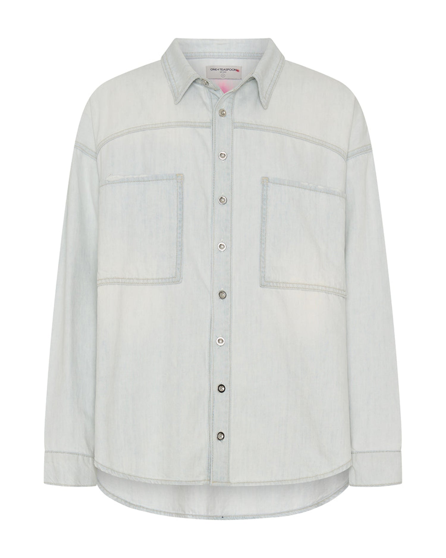 Full Price Daria Hand-Sprayed Denim Shacket - Bel Air Blue