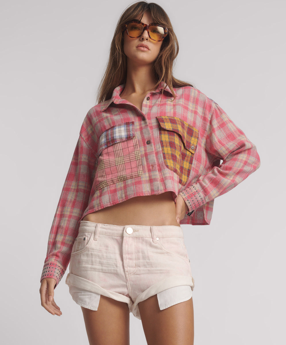 Bandits Low Waist Denim Shorts - Young Love Pink