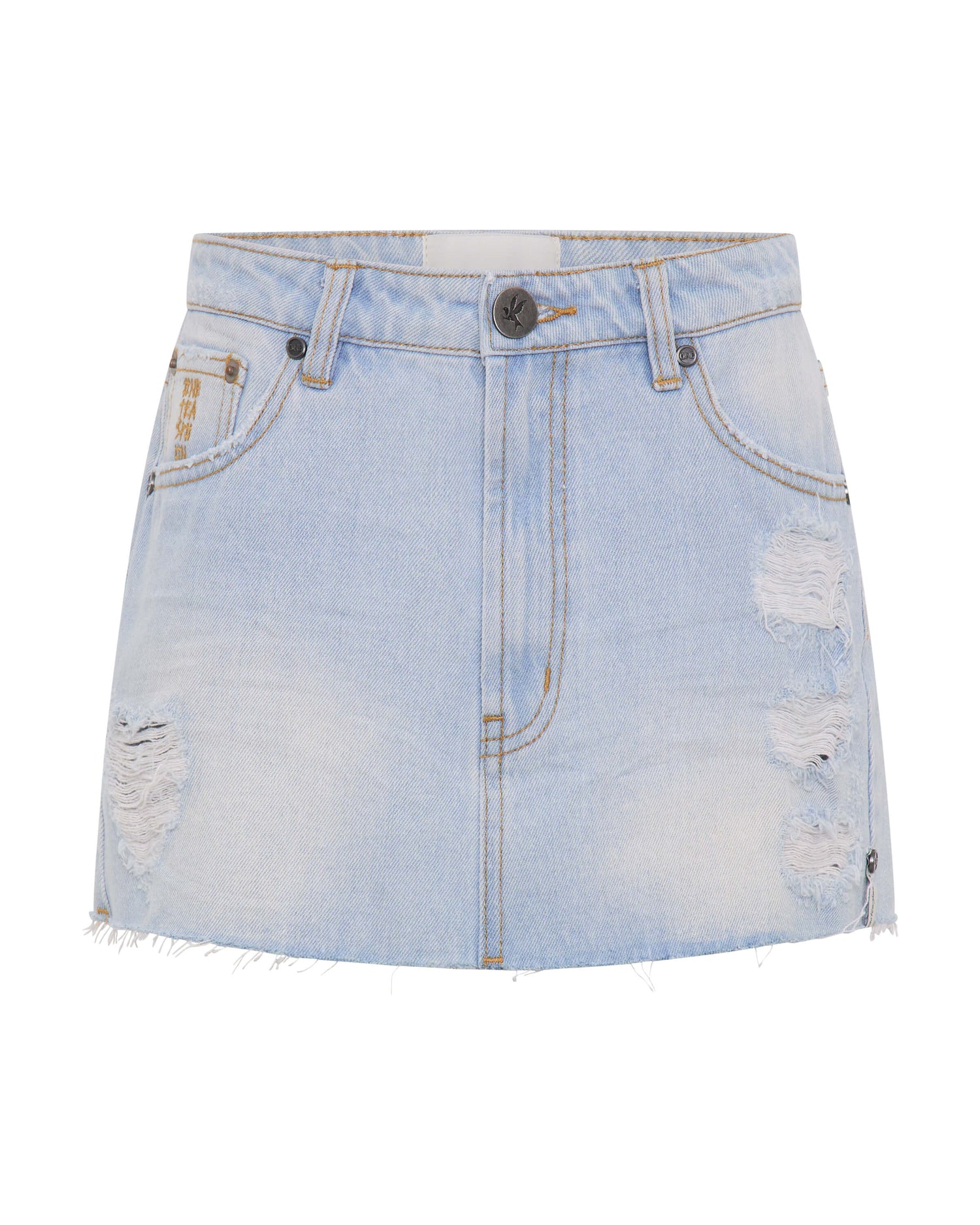 Women's Denim Skirts Sloane Low Waist Denim Mini Skirt - Cyber Blue
