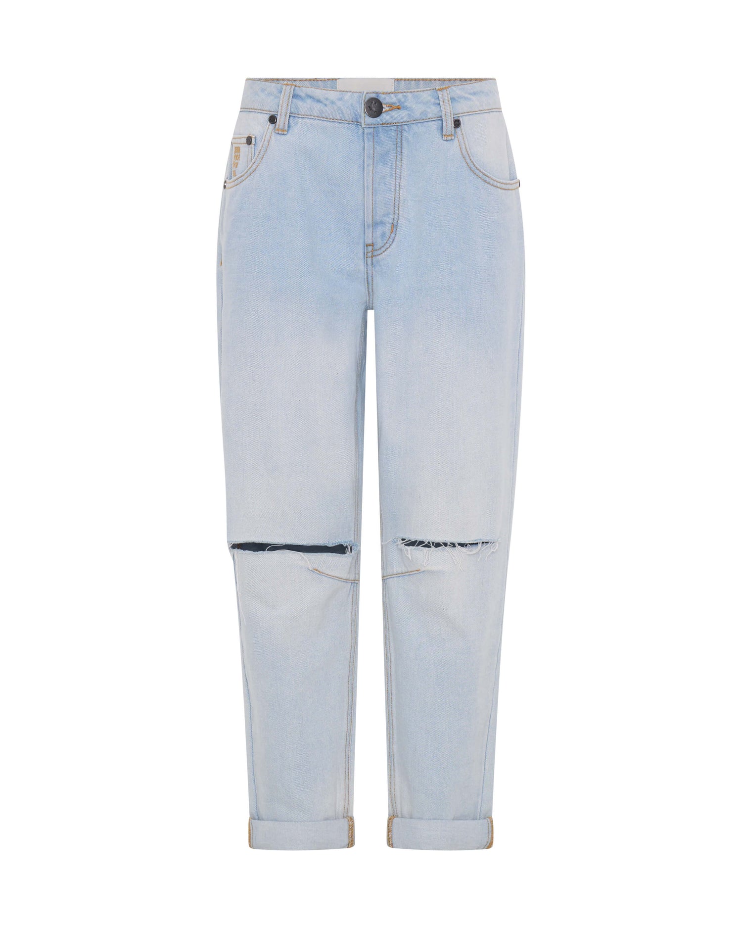 Last Stock Saints Low Waist Boyfriend Denim Jeans - Cyber Blue