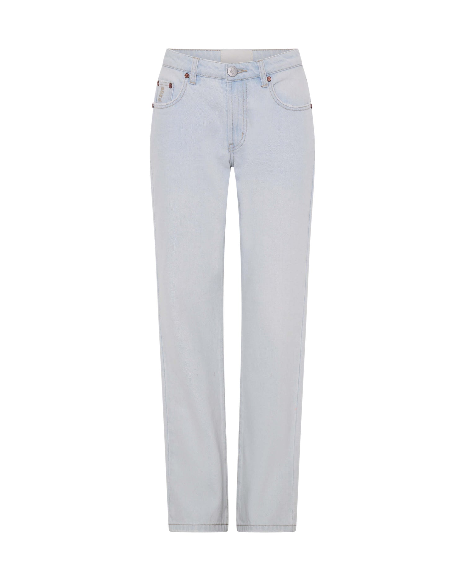 Last Stock Truckers Mid Waist Straight Leg Denim Jeans - Bel Air Blue