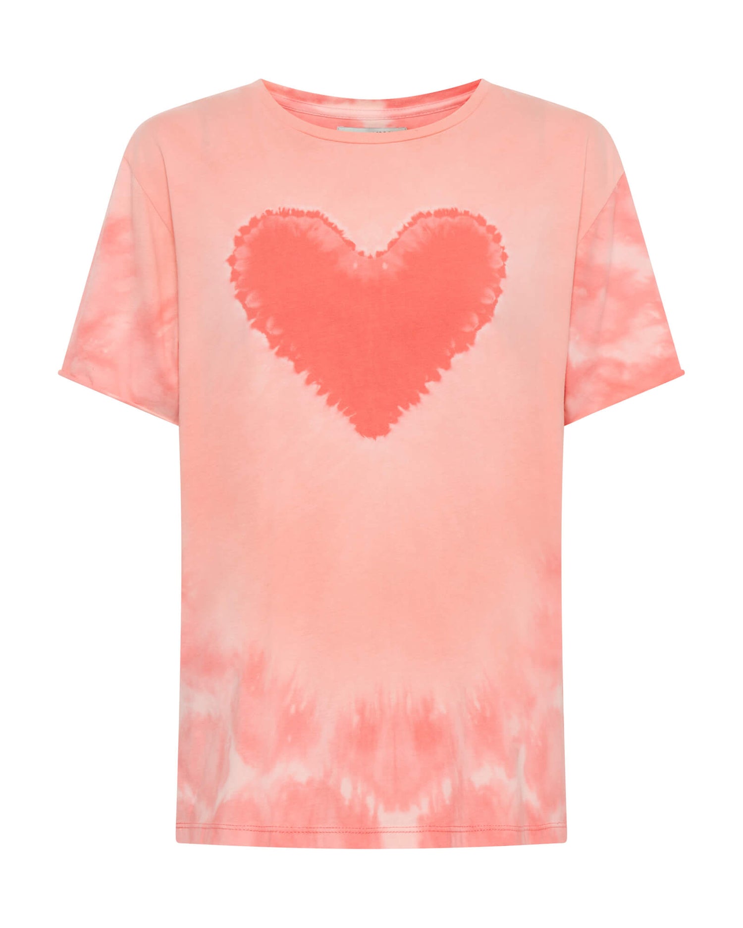 Last Stock Heart Throb Tie Dye Boyfriend Tee - Coral Pink